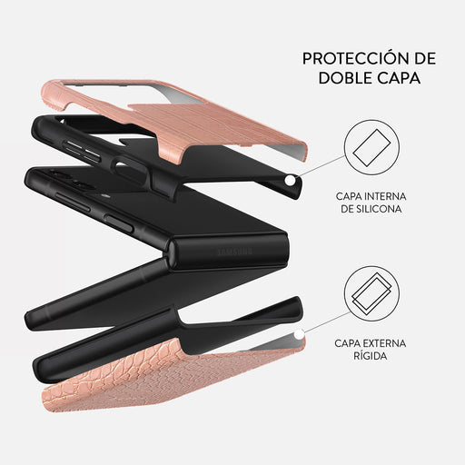 Pink Croco - Samsung Galaxy Z Flip 3 Funda 2